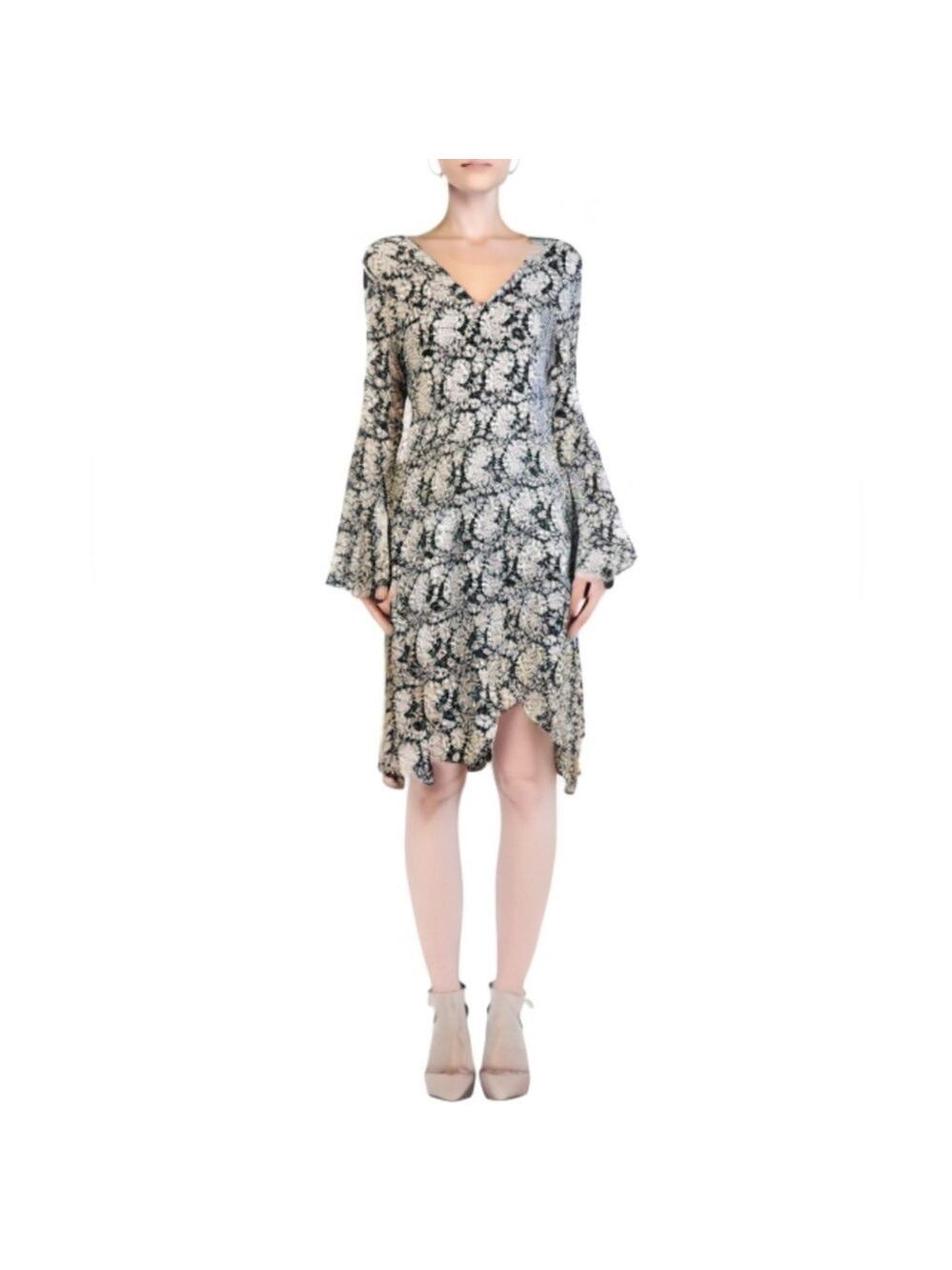 Signature by Robbie Bee Floral Bell Sleeve Dress XL